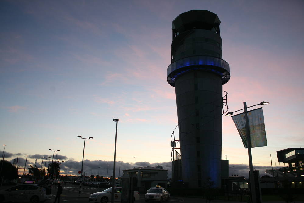 The Christchurch airtraffic control tower in the morning sun