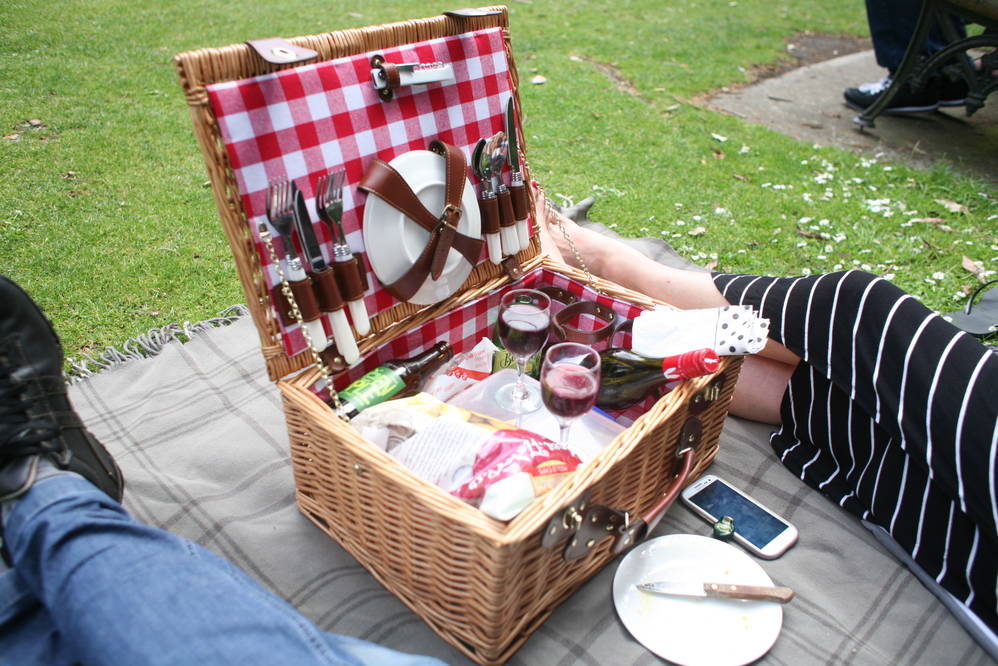 Concerts in the park become even better by bringing a cute picnic basket