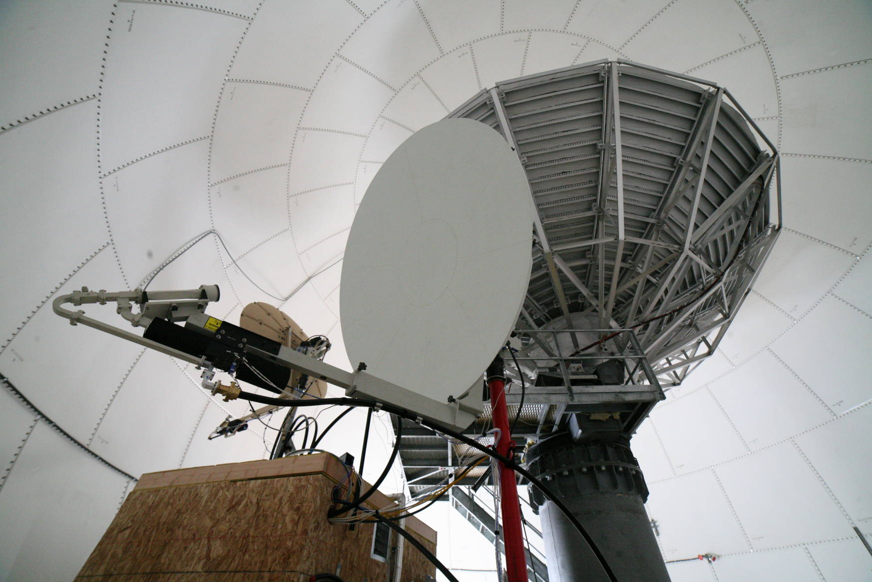 The Skynet and DSCS antennae (left), and the out-of-order 9m dish for future use (top right).