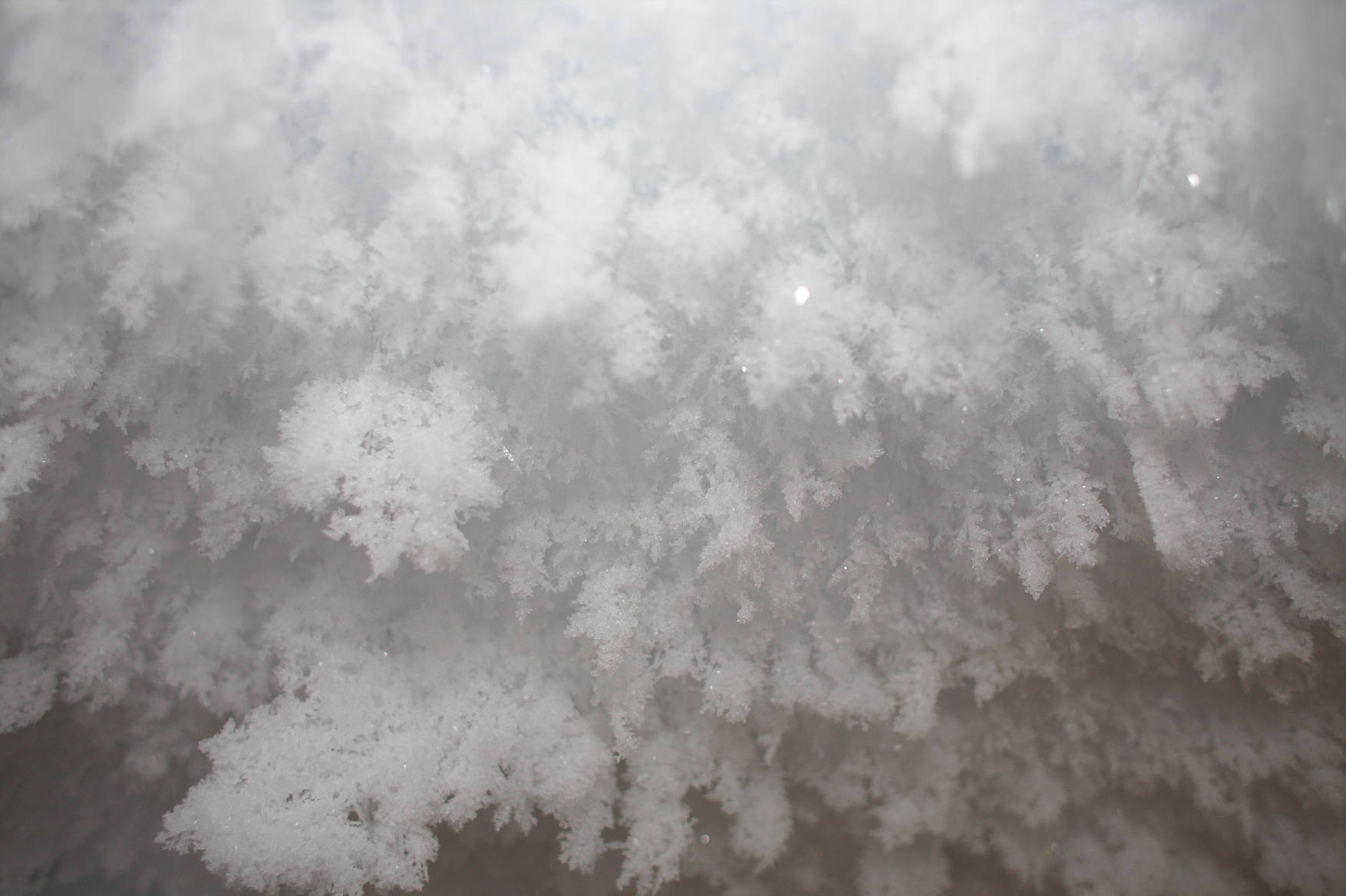 Beautiful ice crystals decorate the ceiling in some places